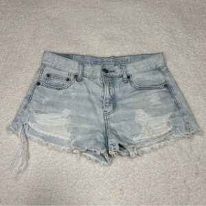 American Eagle Women Light Wash Denim Tom Girl Shortie